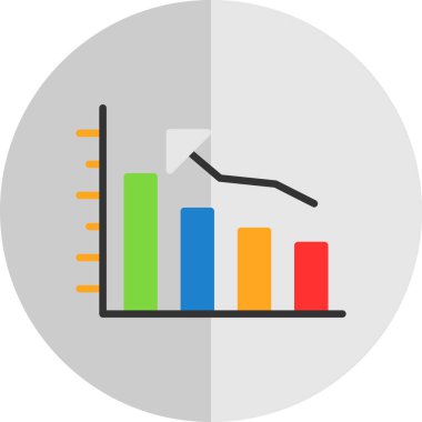 Çubuk grafik web simgesi basit tasarım resimleme arkaplanı 