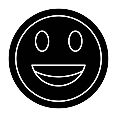 Mutlu bir gülümseme Web simgesi basit illüstrasyon 