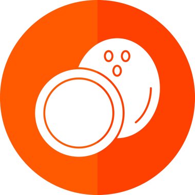 Hindistan cevizi yemeği. Web simgesi basit illüstrasyon