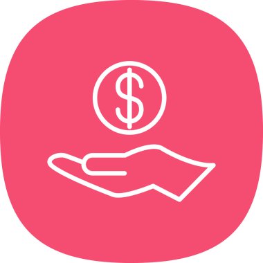 Dolar simgesi, vektör illüstrasyonu basit tasarım