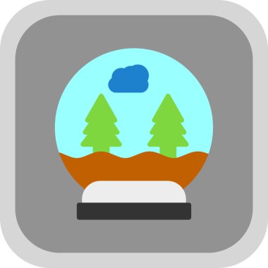 Yılbaşı Kartopu ikonu, vektör illüstrasyonu 