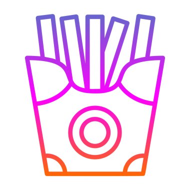 Patates kızartması. Web basit illüstrasyonu