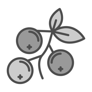 Kızılcık yassı ikonu. vektör illüstrasyonu 