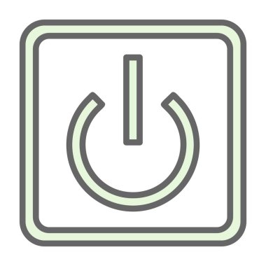 Güç Düğmesi simgesi, vektör illüstrasyonu 