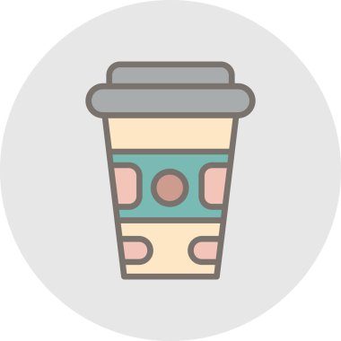 Kağıt bardak ağ simgesi, vektör illüstrasyonu. Kahve hazır. 