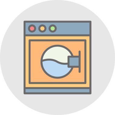 çamaşır makinesi renkli vektör simgesi