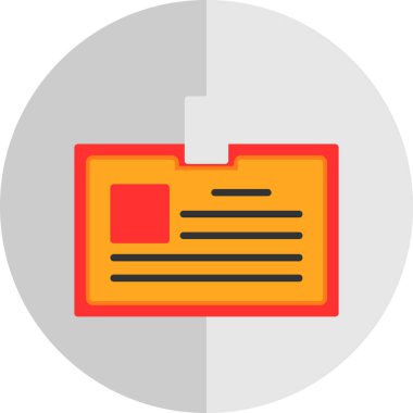 Kimlik kartı. Web simgesi basit illüstrasyon 