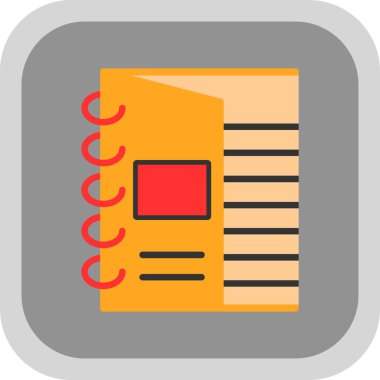 Basit düz defter ikonu vektör illüstrasyonu