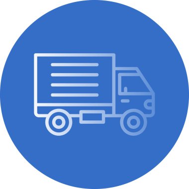 dağıtım kamyonu simgesi, vektör illüstrasyonu