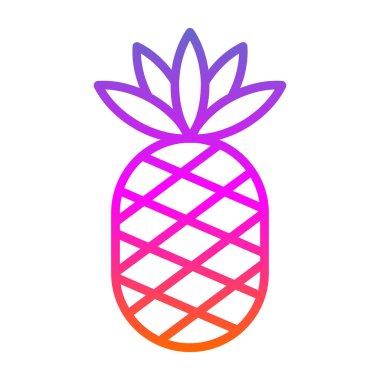 Ananas. Web simgesi basit illüstrasyon 