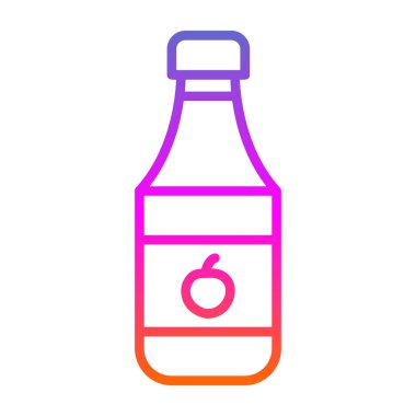 Bir şişe meyve suyu ikonu vektör taslağı çizimi