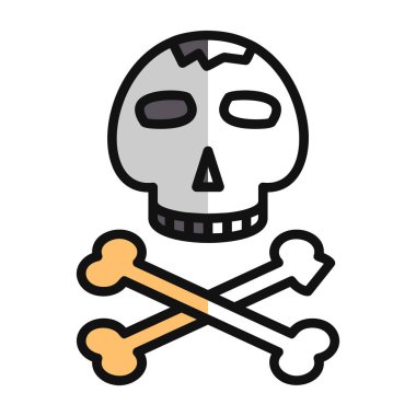 Kemikli kafatası. Web simgesi basit illüstrasyon 