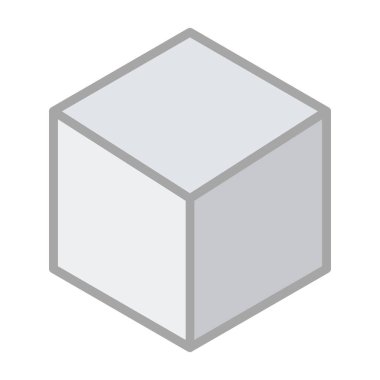 İzometrik 3 boyutlu küp simgesi beyaz arkaplanda izole edildi