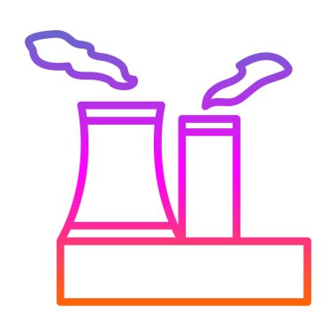 Fabrika simgesi, basit vektör çizimi, Hava kirliliği konsepti