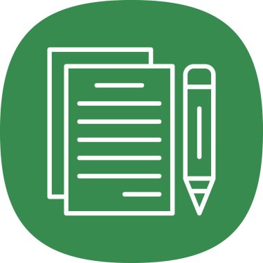 belge ve kalem. Web simgesi basit illüstrasyon