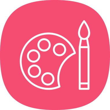 palet ve boya ile fırça, düz tasarım tarzı.