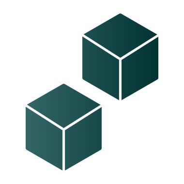 küp simgesi, vektör illüstrasyonu