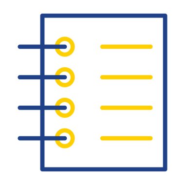 Basit düz defter ikonu vektör illüstrasyonu