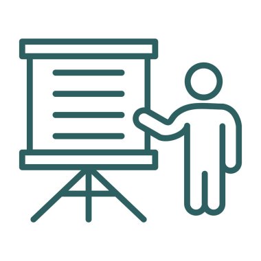 Bir sunum simgesinin vektör illüstrasyonu 