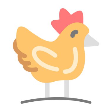 Tavuk. Web simgesi basit illüstrasyon