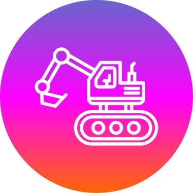 Escavator web simgesi, vektör illüstrasyonu