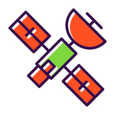 Beyaz arka plan üzerinde izole uydu simgesi