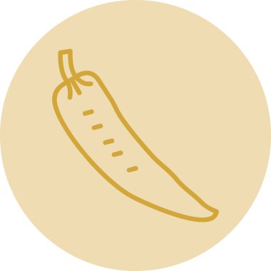 Sıcak Biber Vektörü Düz Simgesi, vektör illüstrasyonu 