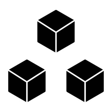üç küp web simgesi, illüstrasyon vektörü 
