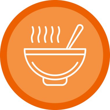 Basit Çorba simgesi, vektör illüstrasyonu
