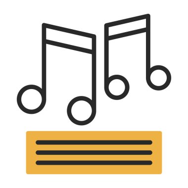 Müzik notaları grafiksel web simgesi basit tasarım 