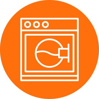 Çamaşır makinesi. Basit tasarım çizimi