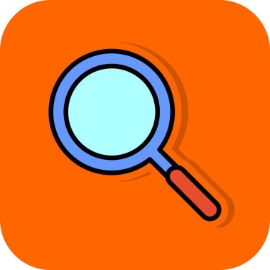 Büyüteç simgesi, düz stil, arama sembolü. Vektör illüstrasyonu