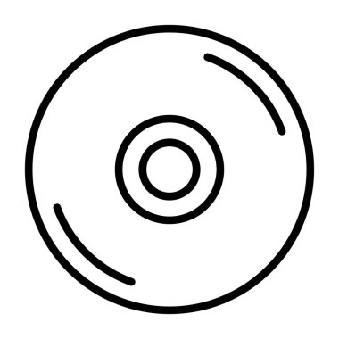 disk vektörü ince çizgi simgesi