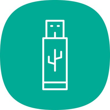 Flaş bellek simgesi, vektör illüstrasyonu basit tasarım