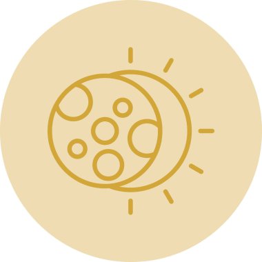 Güneş tutulması simgesinin vektör illüstrasyonu 