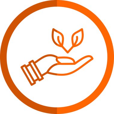 Elinde filiz, vektör tasarımı