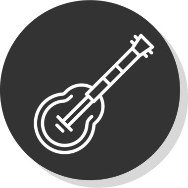 Gitar ikonu. Web için basit müzik vektör simgeleri çizimi