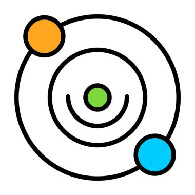 Yörünge web simgesi vektör illüstrasyonu