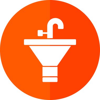 Banyo Sink Web düz simgesi basit illüstrasyon 