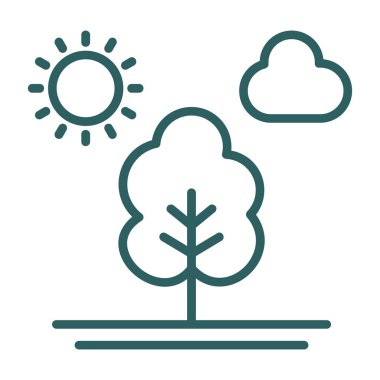 Ağaç düz simge vektör çizim