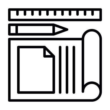 Kağıt simgesi ana hat vektörü. kağıt not