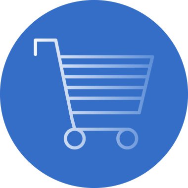 Alışveriş arabası simgesi, vektör illüstrasyonu 