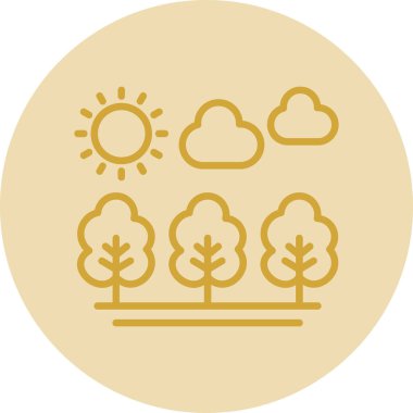 Orman ikonu vektör illüstrasyonu