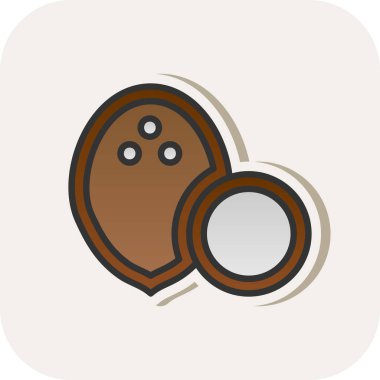 Hindistan cevizi yemeği. Web simgesi basit illüstrasyon