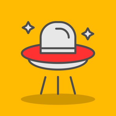 Çizgi roman tarzında UFO simgesi. çizgi film vektör illüstrasyonu