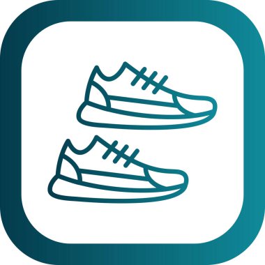 Sneakers 'ın vektör çizimi. Spor ayakkabıların düz simge tasarımı                  