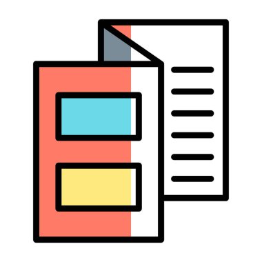 Broşür simgesi, vektör illüstrasyonu basit tasarım