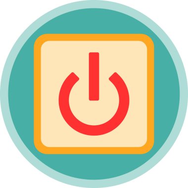 Güç Düğmesi simgesi, vektör illüstrasyonu 