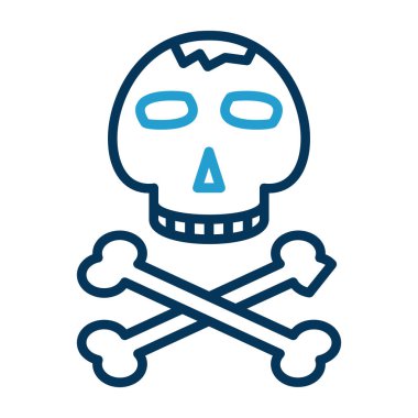 Kemikli kafatası. Web simgesi basit illüstrasyon 