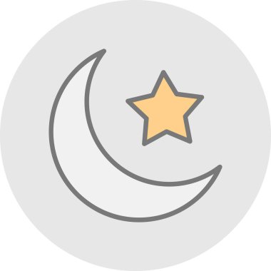 Ay simgesi, vektör illüstrasyonu basit tasarım